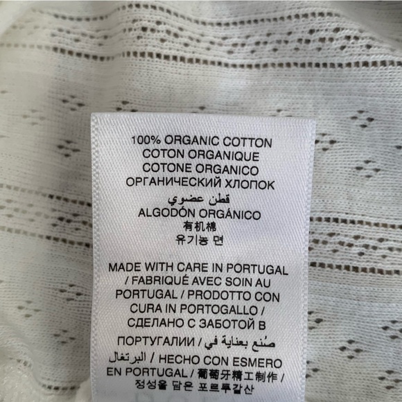 NWT Doen Pauline Cotton Boatneck Short Sleeve Top Salt Quelle Joilie Pointelle - Picture 10 of 13